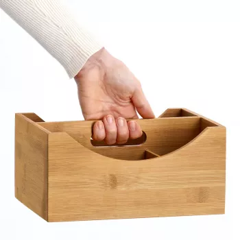 Zeller opbergbox naturel 25 x 18 x 12 cm bamboe 13336