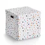 Zeller Dots witte polka-dot opbergbox 33,5 x 33 x 32 cm 14476