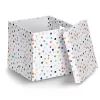 Zeller Dots witte polka-dot opbergbox 33,5 x 33 x 32 cm 14476