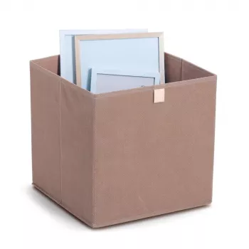 Zeller Mocca kubus-opbergbox 32 x 32 x 32 cm met deksel en handgreep 14541