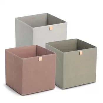 Zeller Mocca kubus-opbergbox 32 x 32 x 32 cm met deksel en handgreep 14541