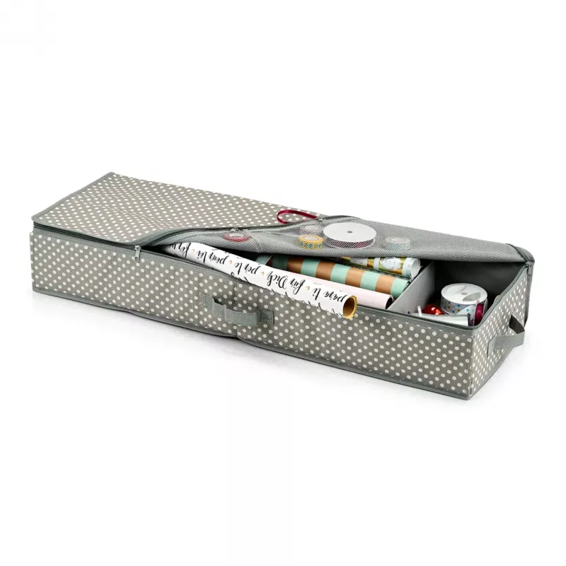 Zeller cadeaupapier-organizer grijs/wit 90 x 30 x 12 cm (14665)