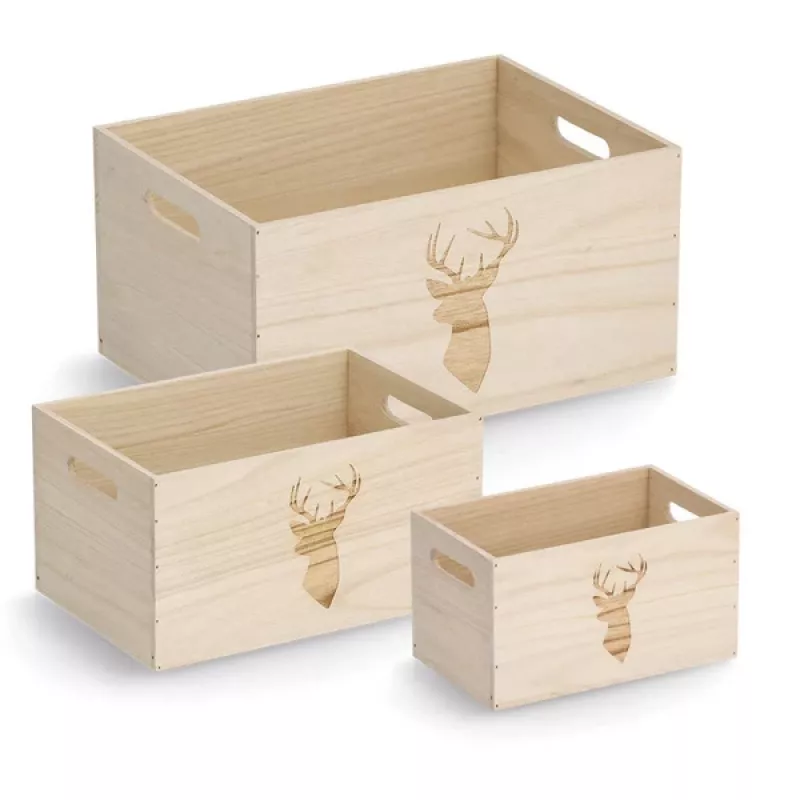 Zeller Hirsch opbergbox naturel 25 x 15 x 14 cm (15220)