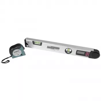 Brüder Mannesmann digitale hoekmeter met waterpas, 400 mm, LCD, 0-220°, 0,1° resolutie, aluminium (M81230)