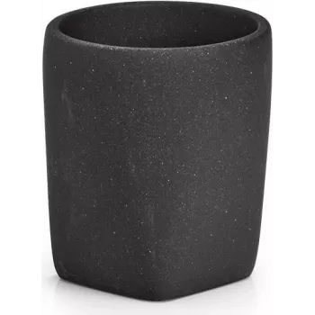 Zeller Present Dark Stone zwarte vrijstaande tandenborstelhouder (18892)