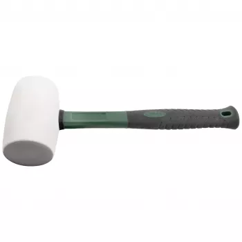 BRÜDER MANNESMANN rubberhamer 700 g, natuurrubberen kop, glasvezelsteel zwart/groen, 1 stuk (M76570)