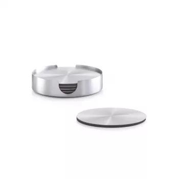Zeller Present roestvrijstalen onderzetterset, zilver, 7 delen, 10 cm 27239