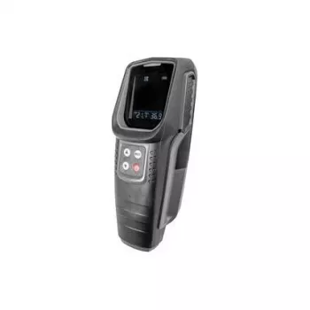 BRÜDER MANNESMANN M99945 multifunctionele detector voor hout, metaal, spanningvoerende leidingen en temperatuur, zwart