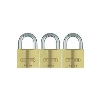 ABUS 82 serie messing hangslot-set, gelijksluitend, 45 mm behuizing, 3-pack 11825 8
