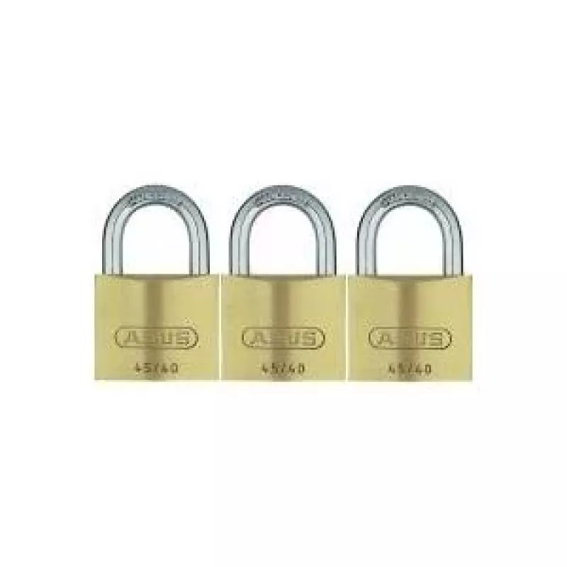 ABUS 82 serie messing hangslot-set, gelijksluitend, 45 mm behuizing, 3-pack 11825 8