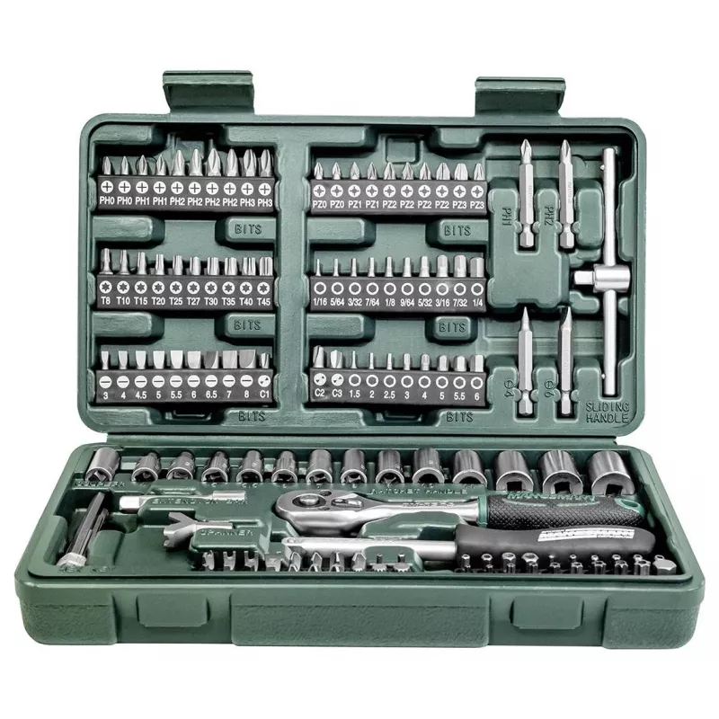 Brüder Mannesmann 130-delige metrische dopsleutelset 1/4 inch aandrijving in koffer 29166