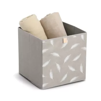 Zeller Feather Opbergbox Taupe 32 x 32 x 32 cm 14537