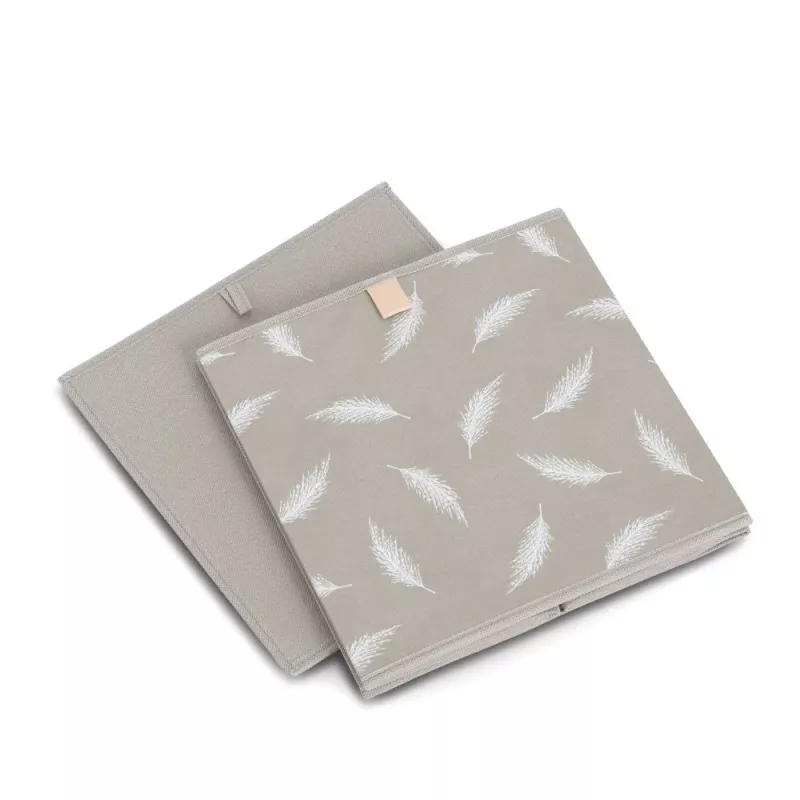 Zeller Feather Opbergbox Taupe 32 x 32 x 32 cm 14537