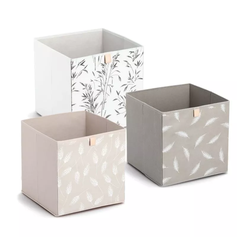 Zeller Feather Opbergbox Taupe 32 x 32 x 32 cm 14537