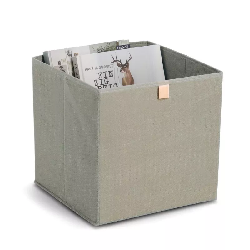 Zeller Khaki Stof-opbergbox 32x32x32 cm opvouwbare kubus-organizer 14540