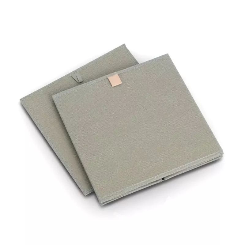 Zeller Khaki Stof-opbergbox 32x32x32 cm opvouwbare kubus-organizer 14540