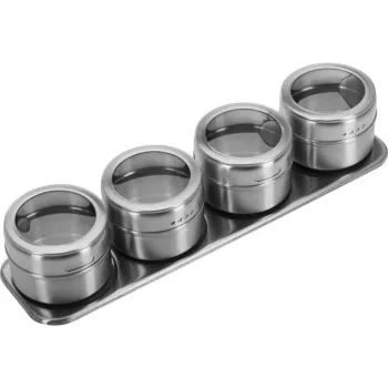 WESTMARK kruidenplank-set, 5-delig, bamboeplank met 4 glazen potjes, elk 90 ml 65152260
