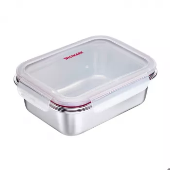Westmark Rondo RVS bewaarcontainer voor levensmiddelen, 1,3 L, zilver 23682270