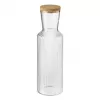 APS LINES glazen karaf 1,0 liter helder met kurkdeksel, ribbelstructuur 10726