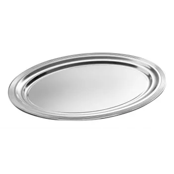 APS CLASSIC rechthoekige serveerschaal 460x340mm zilver vernikkeld en verchroomd metaal met lijnen