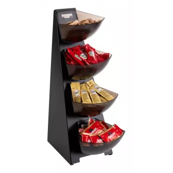 APS MULTI RACK 4-laags portiedispenser, roestvrijstaal zwart, 4 bakken 11414