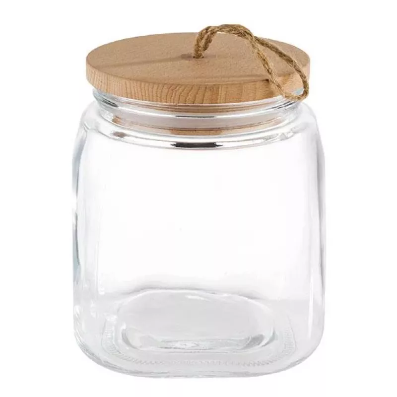APS Woody 2L glazen voorraadpot met acaciahouten deksel 82256