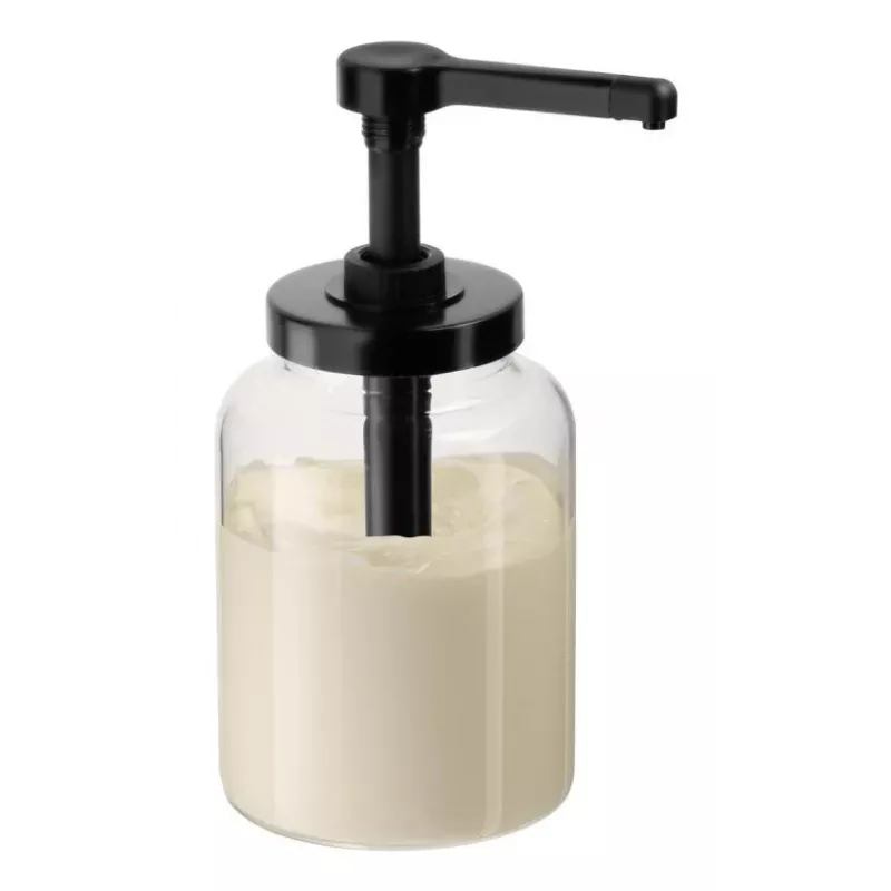 APS DISPENSA 1,7L glazen doseerspender, transparant/zwart 93290