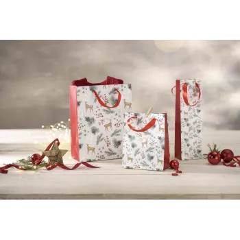 SIGEL GT121 cadeautassen kerst, aquarelmotieven, groot, 26 x 33 x 12 cm, 5-delige set