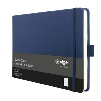 SIGEL Conceptum notitieboek A5 liggend stippenraster donkerblauw hardcover 132 pagina's CO207