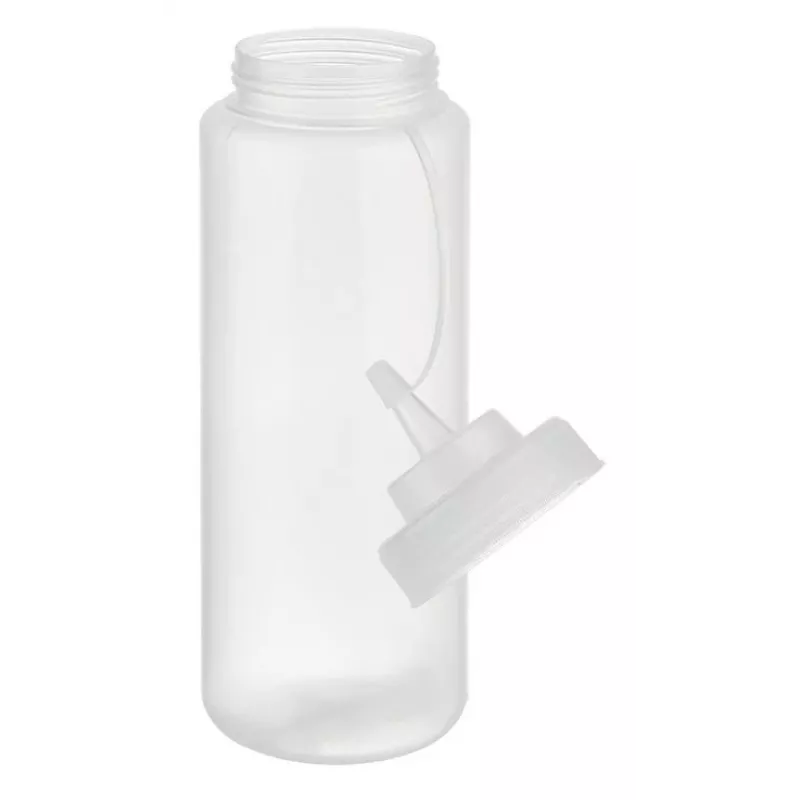 APS knijpfles 1025 ml transparant polyethyleen met schroefdop en sluitdop - 1 stuk (93259)