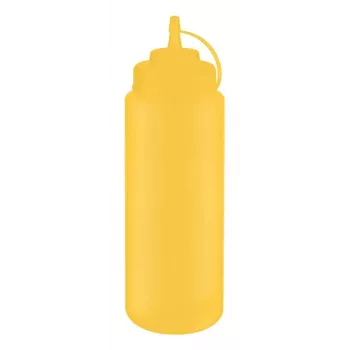 APS knijpfles 1025 ml geel polyethyleen met schroefdop en sluitdop 93260