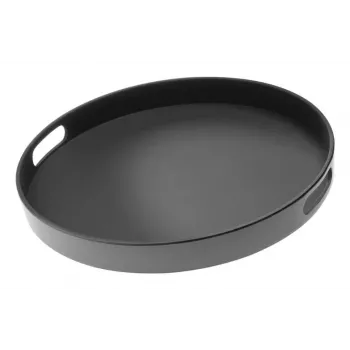 APS Bistro rond serveerblad, zwart, 35,5 cm, melamine, stapelbaar, vaatwasmachinebestendig (84045)