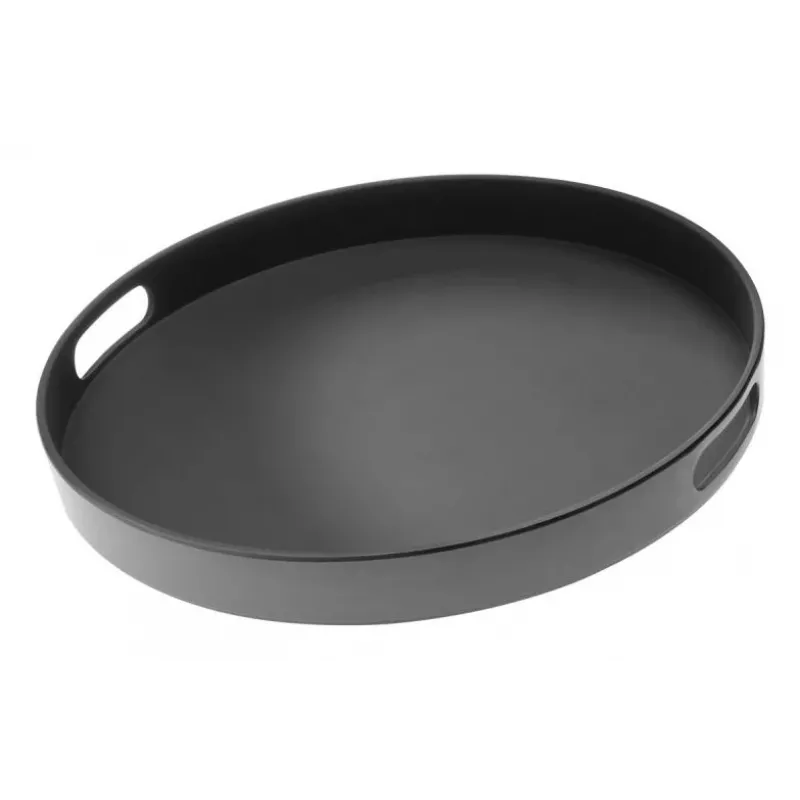 APS Bistro rond serveerblad, zwart, 35,5 cm, melamine, stapelbaar, vaatwasmachinebestendig (84045)