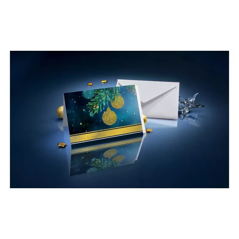 Sigel DS065 Kerstkaarten Golden Glitter met enveloppen, DIN A6, 10 stuks