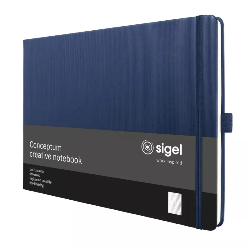 SIGEL Conceptum A4 liggend stippenraster notitieboek donkerblauw hardcover 132 pagina's CO206