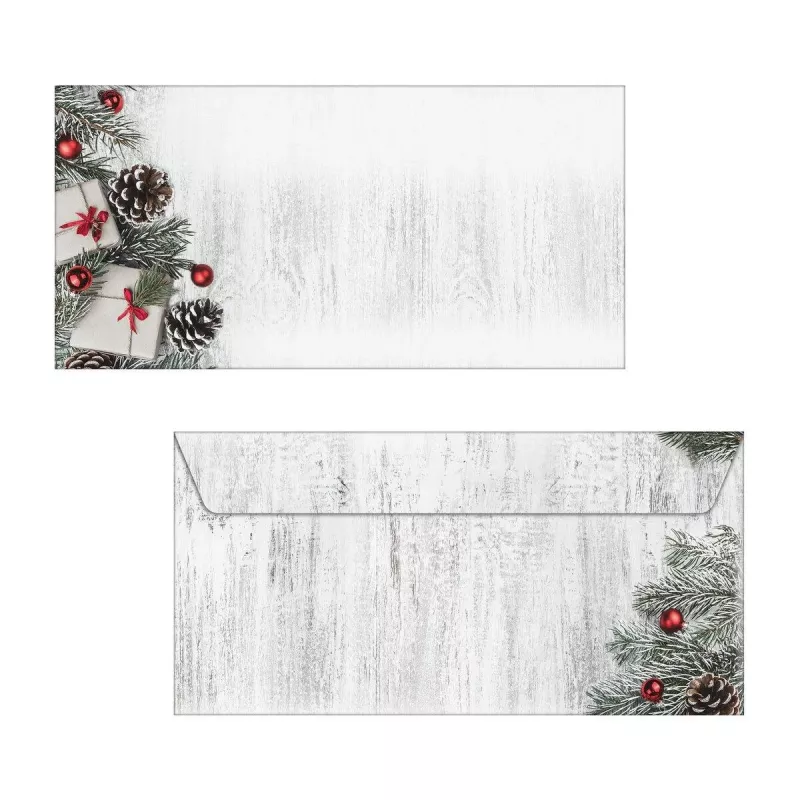 Sigel 50 kerstenveloppen Scandinavian Christmas DIN lang zonder venster