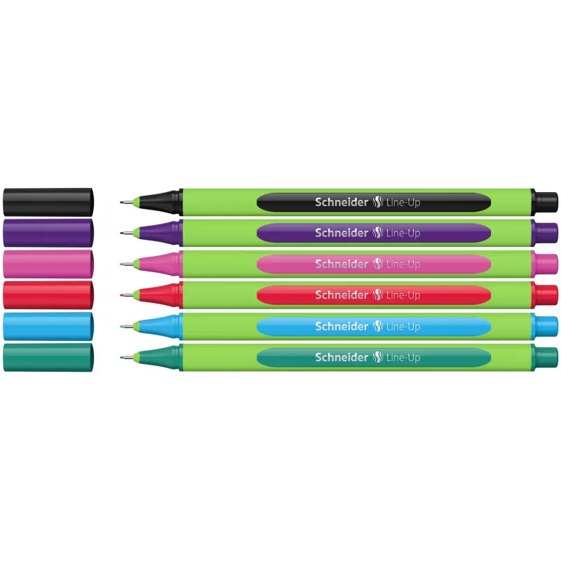 Schneider Line-Up fineliner 0,4 mm verschillende kleuren, 6-pack (5+1 gratis) 191086