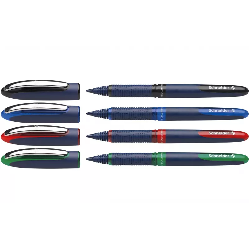 Schneider Edding One Business stick balpen, zwart/blauw/groen/rood, 4-pack 183094