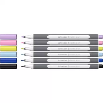Schneider Paint-It 070 stiftenset, 6 verschillende kleuren, 1 mm ronde punt, inkt op waterbasis, geventileerde veiligheidsdop ML07010502