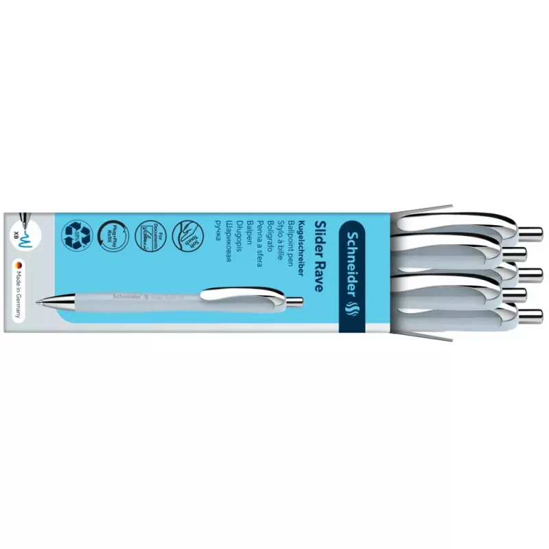 Schneider Slider Rave XB balpen, blauwe inkt, Arctic behuizing 132553