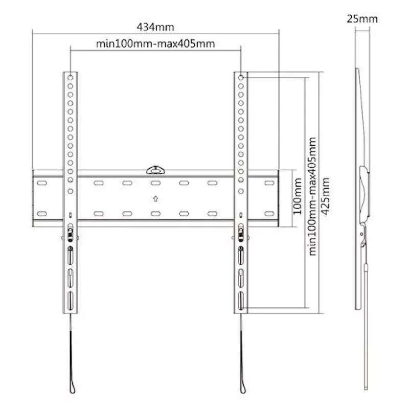 E+P vaste wandsteun 400x400 zwart WHS105 0005625405