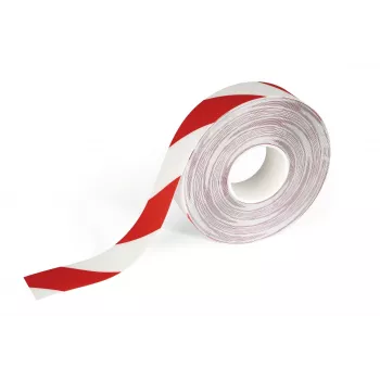 DURABLE DURALINE 50/05 zelfklevende vloermarkeerband, rood/wit, 50 mm x 5 m 1021132