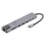 E+P USB-C multiport-adapter 8-in-1 MPA8 zwart/zilver