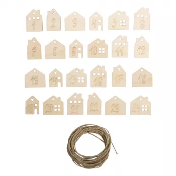 Rayher adventskalender cijfers hout 1-24 naturel (46812505)