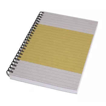 SIGEL Quicknote felgeel notitieboek A5 gelinieerd, geel/grijs softcover, 160 pagina's, SN500