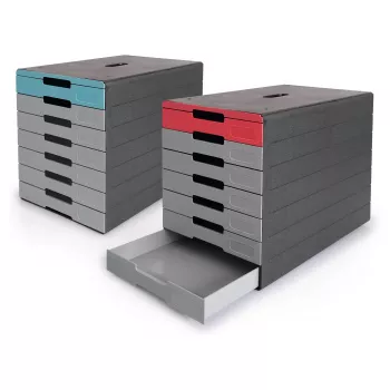 DURABLE IDEALBOX PLUS ladebox, 7 laden, DIN A4, grijs/blauw, polystyreen 776306