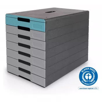 DURABLE IDEALBOX PLUS ladebox, 7 laden, DIN A4, grijs/blauw, polystyreen 776306