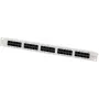 BULLITT CAT 3 ISDN patch-paneel, 50-poorts RJ45-bussen 8P4C ongeïsoleerd, 19 inch 2U rackmontage, zwart