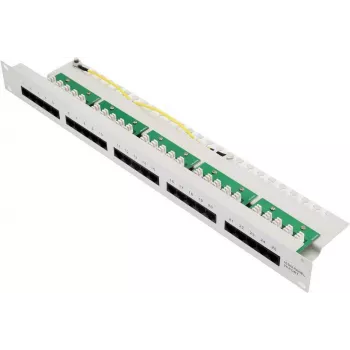 BULLITT CAT 3 ISDN patchpaneel, 25-poorts RJ45 8P4C, ongeïsoleerd, 19 inch 1U, zwart