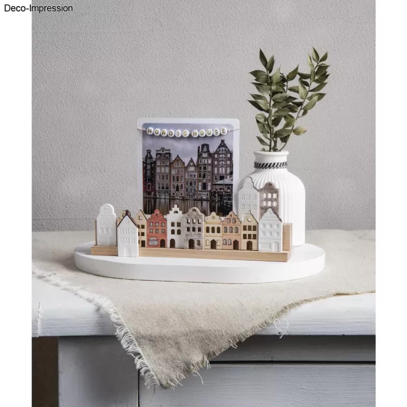 Rayher decoratieve houten lat Noordse huizen, naturel, 2 stuks (46811505)